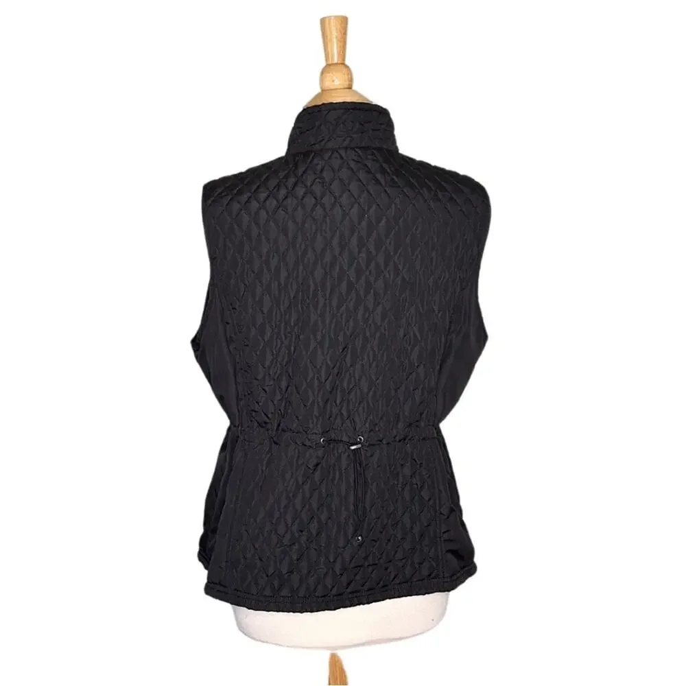 Relativity Lightweight Quilted Puffer Vest Zip Up Adjustable Zipper Pocket
